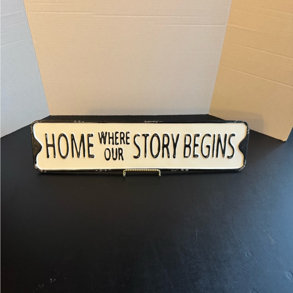 Black and White Decorative Metal Sign